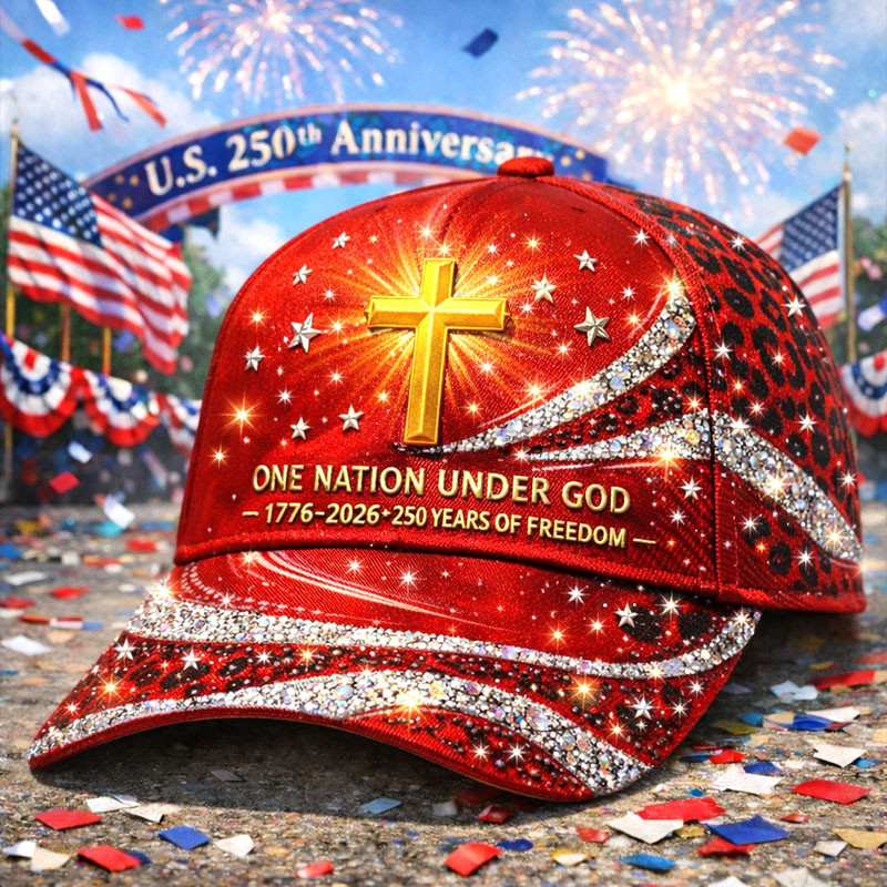 USA 250Th Anniversary One Nation Under God Hat Faith Baseball Cap 4th Of July Gift