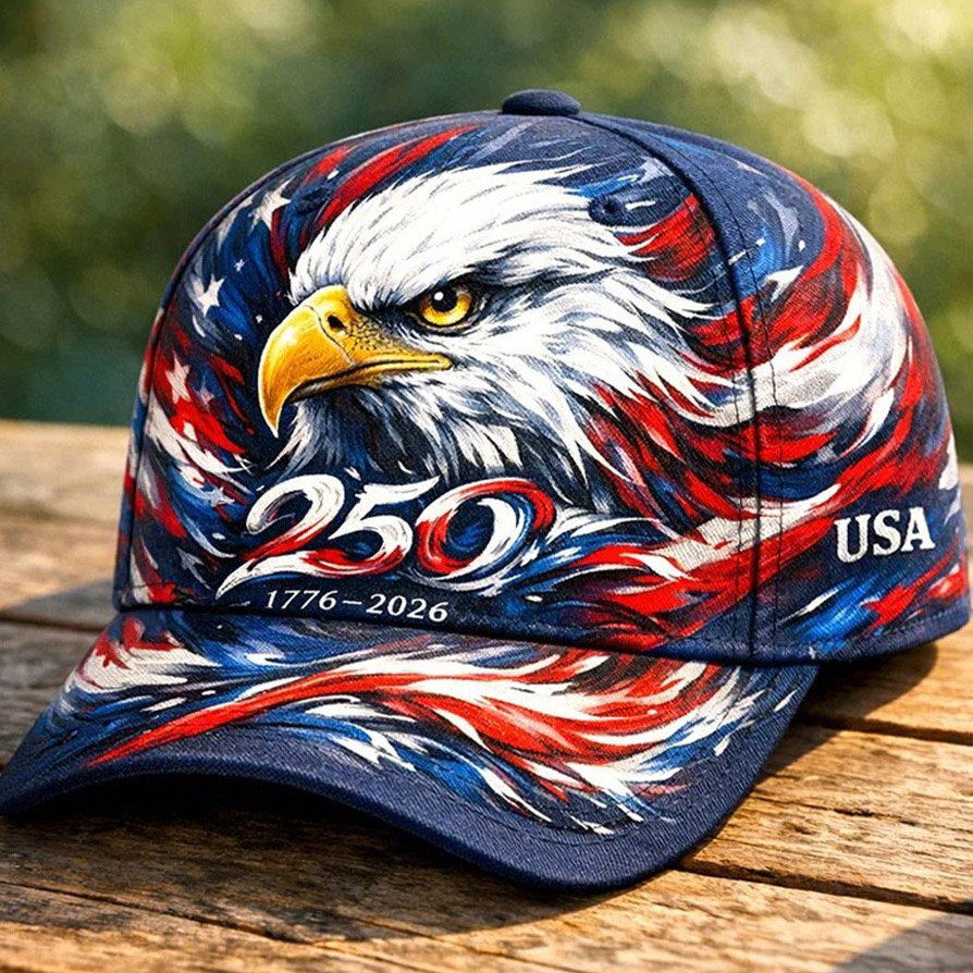 USA 250th Anniversary Patriotic Eagle 1776 2026 Hat Independence Day Merch 4th Of July Gift