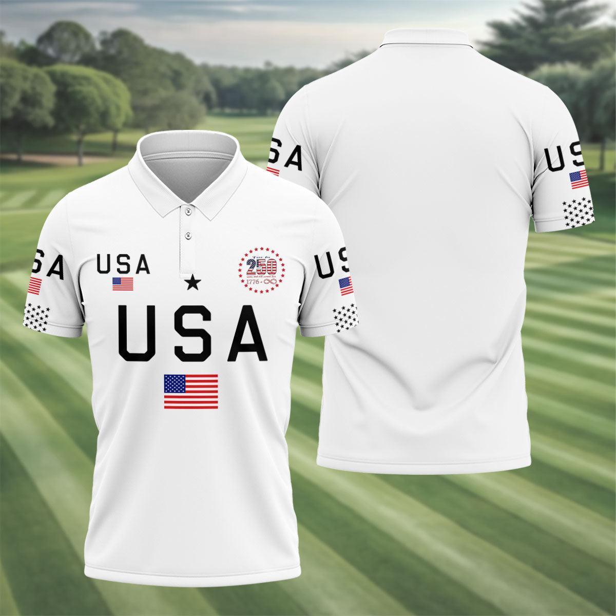 USA 250th Anniversary Polo Shirt Independence Day Apparel Gifts For A Patriotic Person