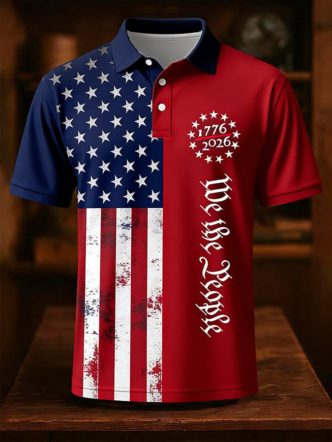 USA 250th Anniversary Polo Shirt We The People Best 4Th Of July Apparel Gifts For Him