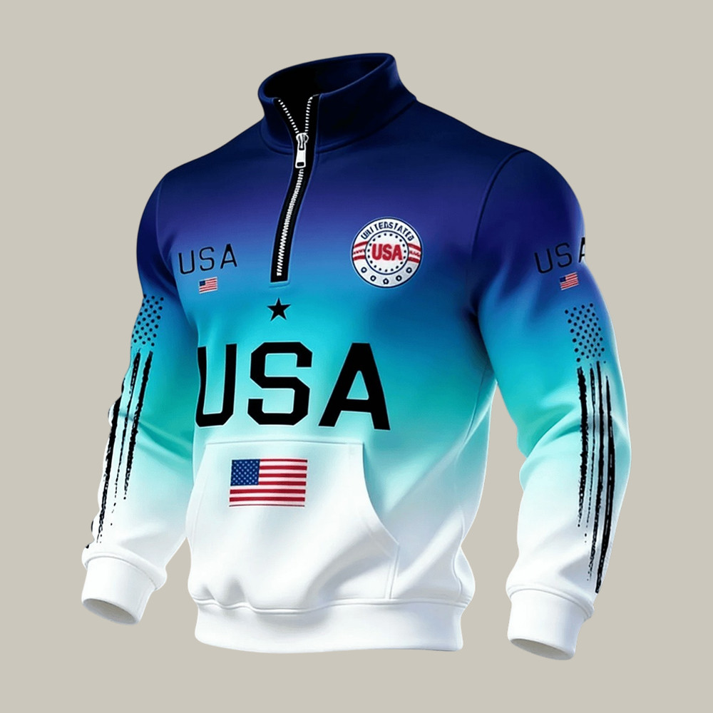 USA 250Th Anniversary Quarter Zip Sweatshirt July 4 Clothing America's Birhtday Gift