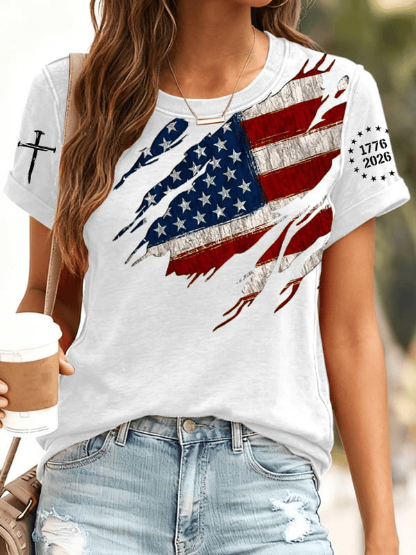 USA 250th Anniversary Shirt Faith Based Cross 1776 2026 Patriotic Women's Clothing USA 250th Anniversary Shirt Faith Based Cross 1776 2026 Patriotic Women's Clothing