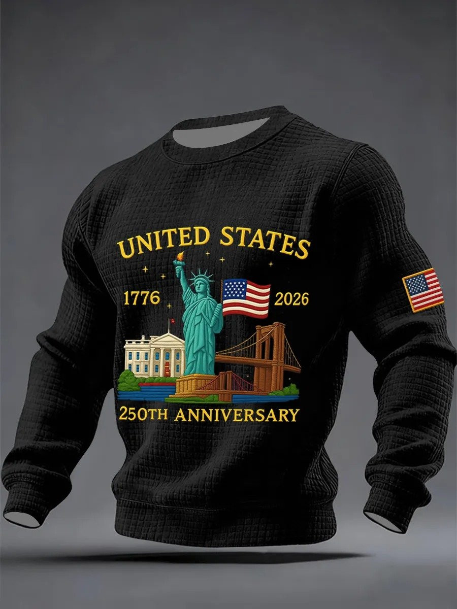 USA 250th Anniversary Sweatshirt Liberty Statue 1776 2026 Clothing Gifts For Proud Dad