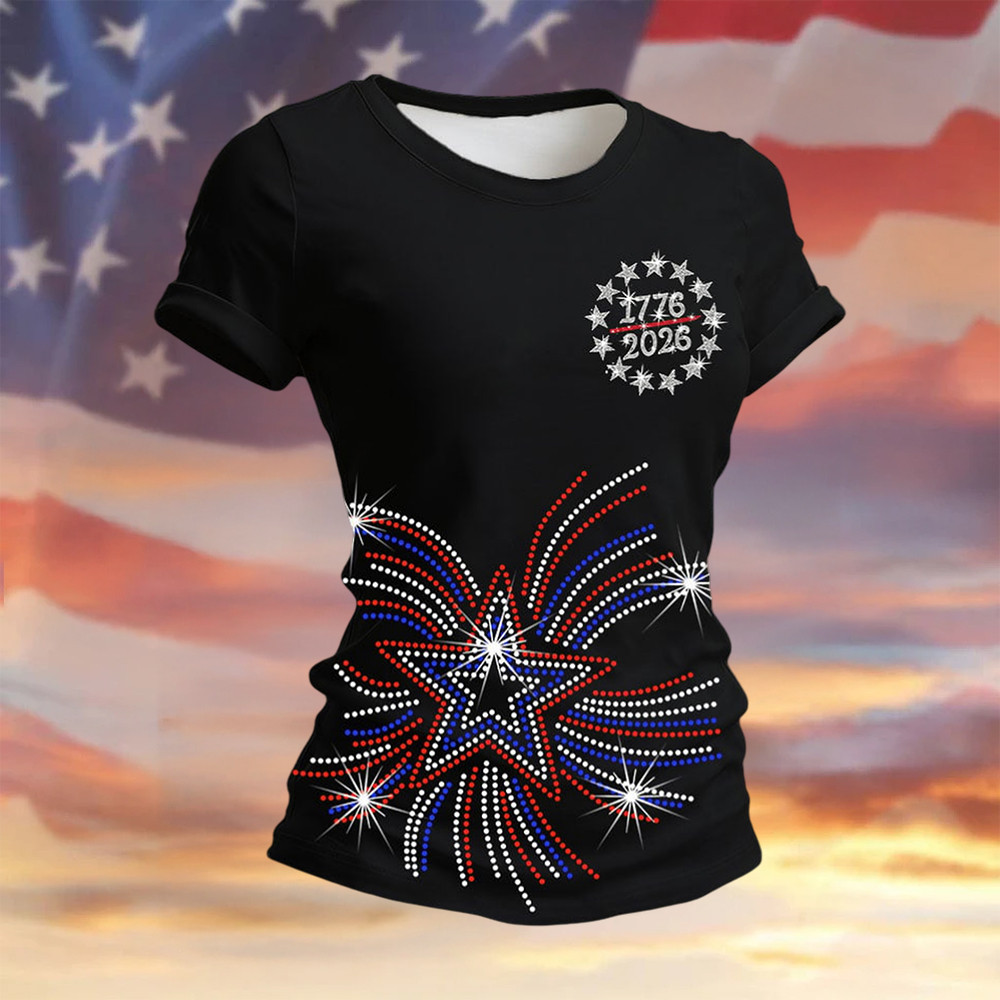 USA 250th Anniversary T-Shirt 1776 2026 Merch Independence Day 2026 Shirt Present For Girlfriend