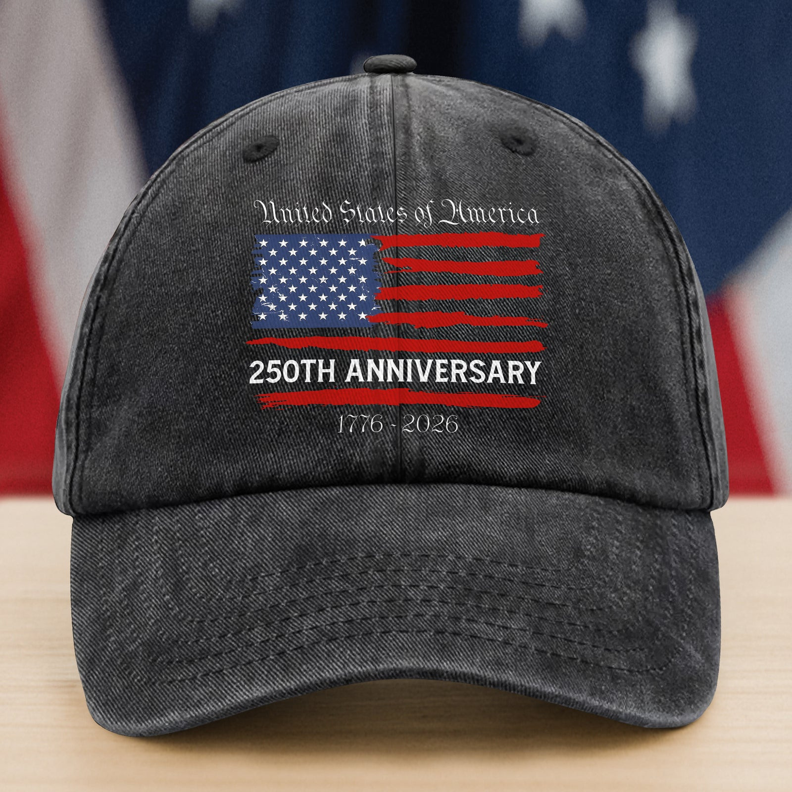 Usa 250th Anniversary Washed Denim Baseball Cap America 250 Merchandise Patriotic Gifts For Veterans
