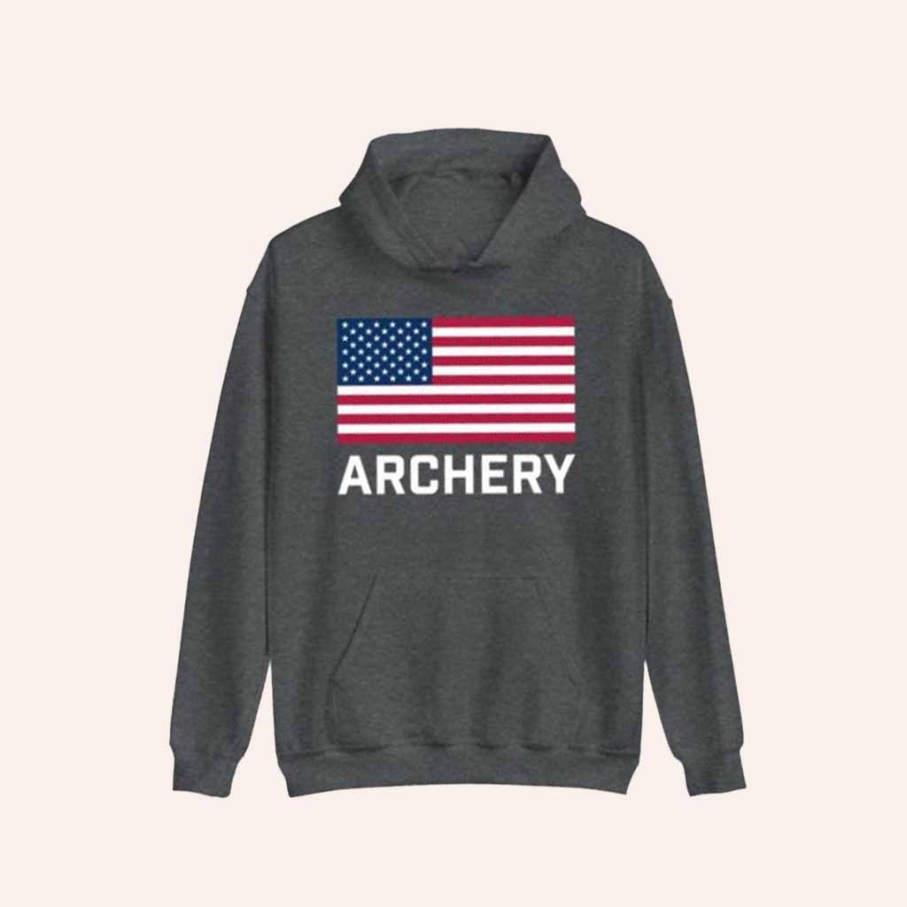 USA Archery Merch Archery American Flag Hoodie Gift For Brother Birthday USA Archery Merch Archery American Flag Hoodie Gift For Brother Birthday