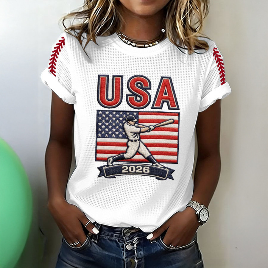 USA Baseball 2026 T-Shirt 2026 World Baseball Classic Clothes Present Idea For Girlfriend