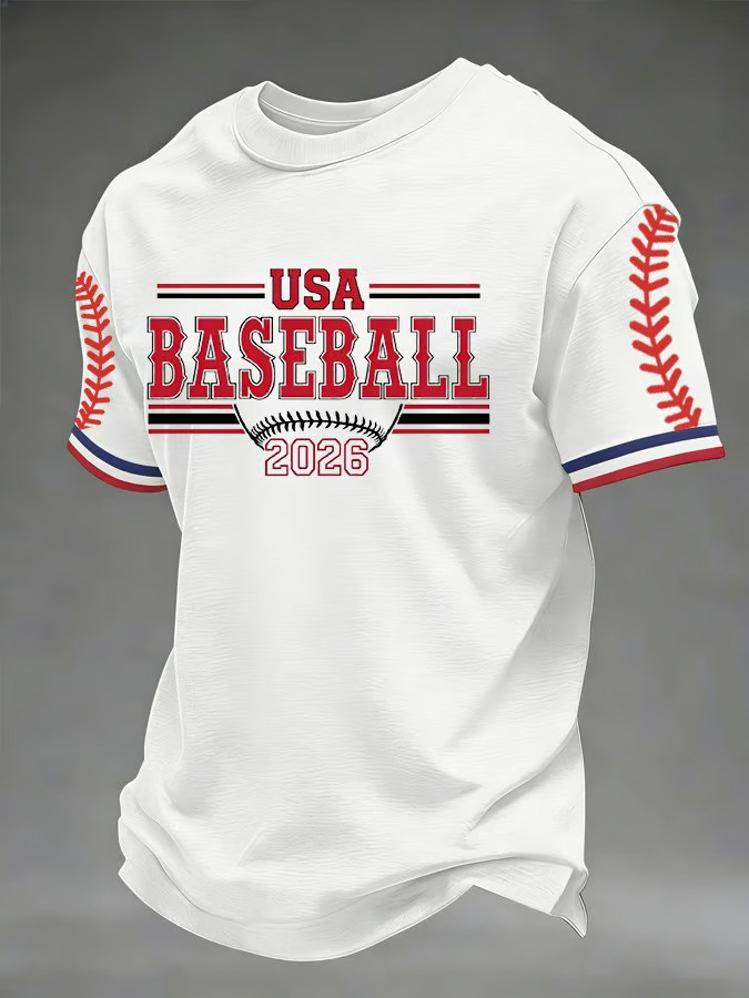 USA Baseball 2026 World Classic Stitch T-Shirt Team USA Patriotic Fan Apparel Best Gift For Family