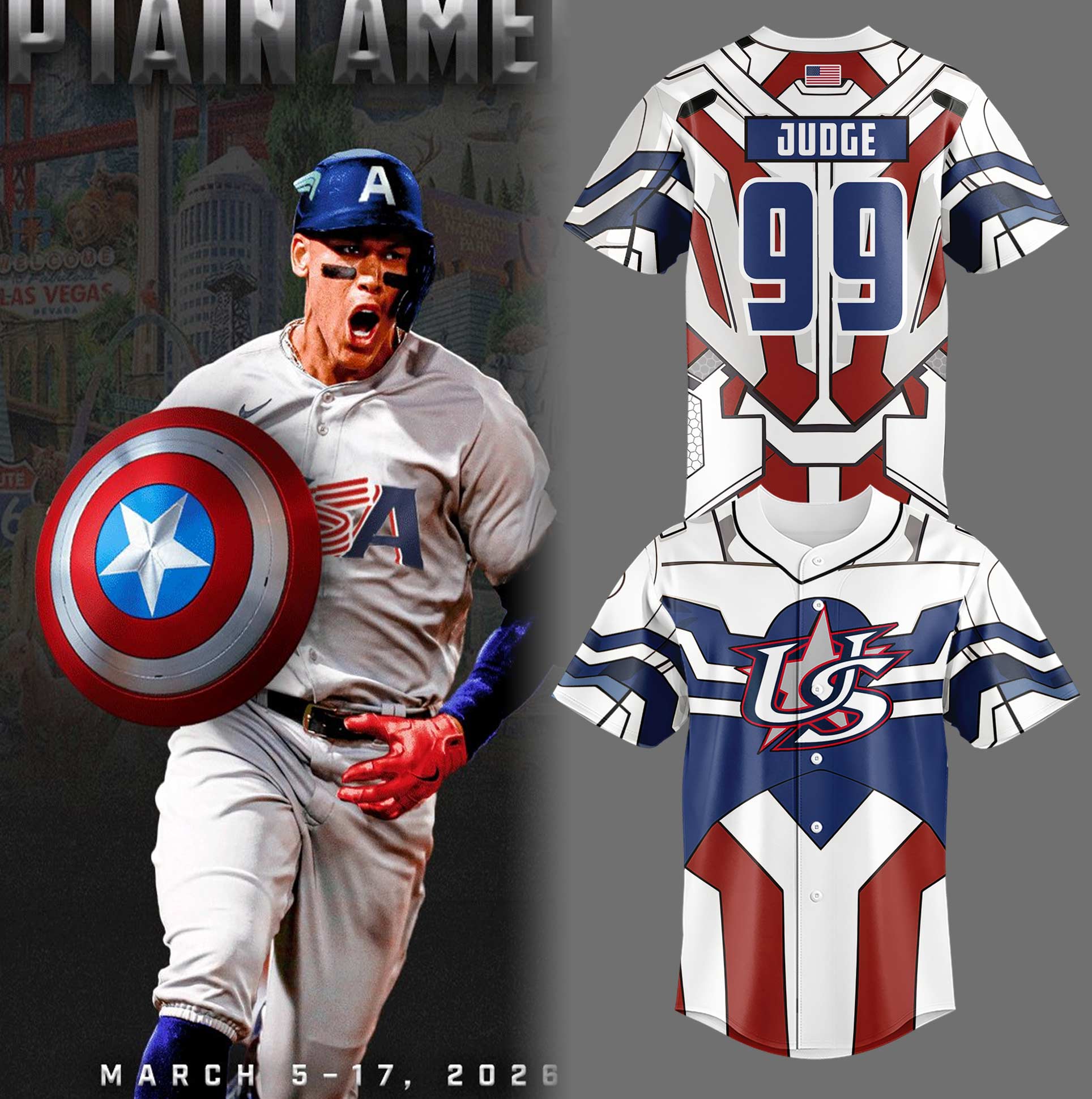 Usa Baseball Captain Usa Jersey Baseball Father'S Day Gifts
