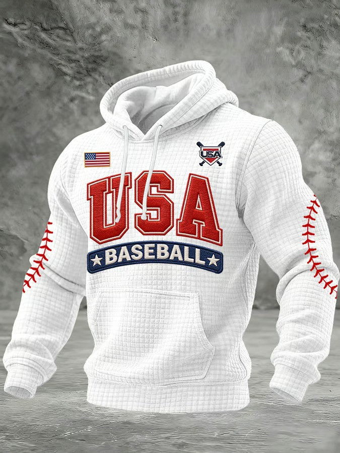 USA Baseball Hoodie Patriotic American Sports Fan Gear National Team Apparel Best Gift For Baseball Fans
