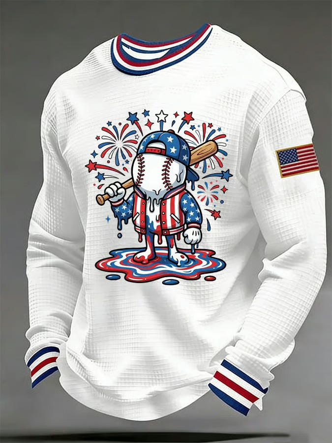 USA Baseball Mascot Fireworks Long Sleeve Shirt World Classic 2026 American Flag Team Fan Gear Gift