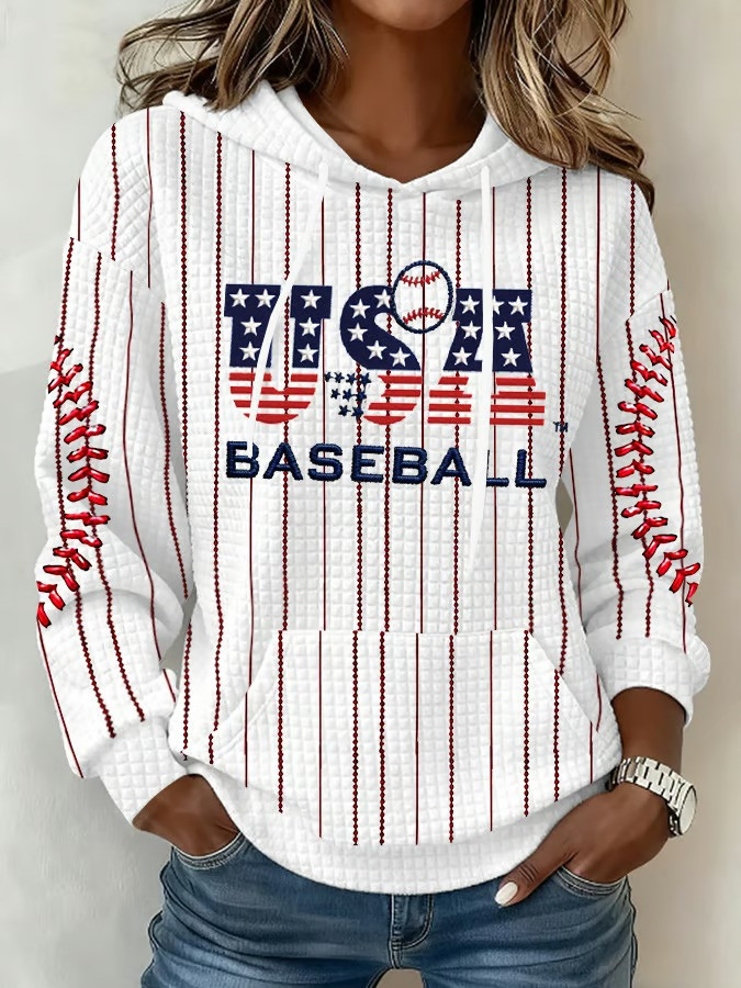 USA Baseball Pinstripe Hoodie World Classic 2026 Team USA Stitch Fan Outerwear Best Gift For Family