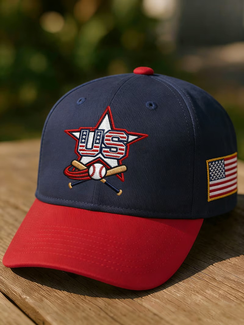 USA Baseball Star Baseball Hat WBC 2026 Fan Gear American Flag Cap Patriotic Best Gift For Baseball Fans