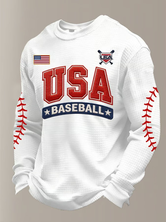 USA Baseball Stars Crossed Bats Long Sleeve Shirt World Classic 2026 Patriotic Fan Gear Best Gift For Dad