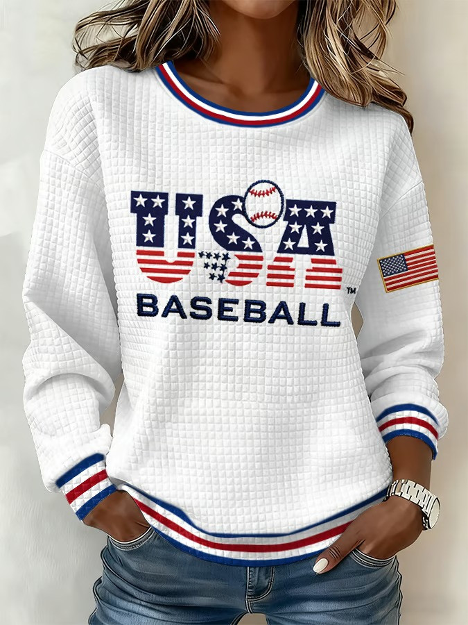 USA Baseball Sweatshirt World Baseball Classic 2026 Patriotic Long Sleeve Fan Gear Gift For Baseball Fans