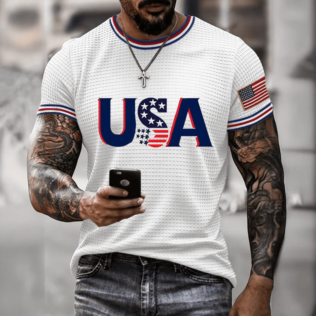 USA Baseball T-Shirt American Flag USA Baseball Clothes Best Present For Fans