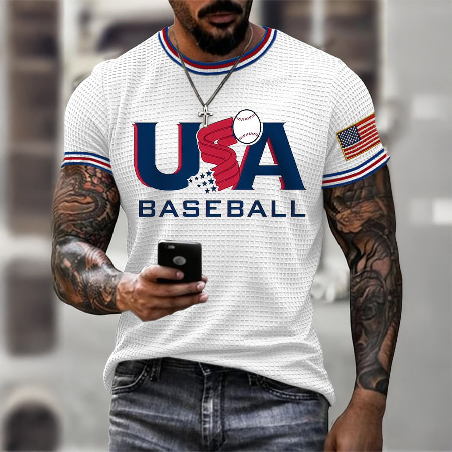 USA Baseball Team Graphic T-Shirt Team USA Baseball Score Clothing Present For Fans