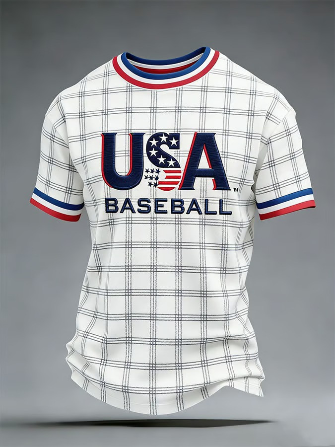 USA Baseball World Classic 2026 Plaid T-Shirt Team USA Fan Clothing Best Gift For Baseball Lovers