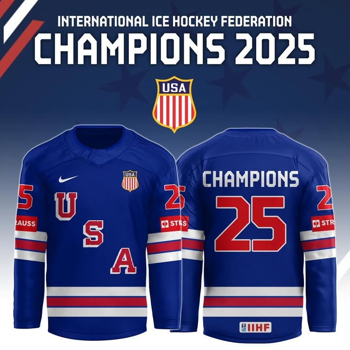 USA Champions International Ice Hockey Federation 2025 Jersey IIHF Championship Fan Merch