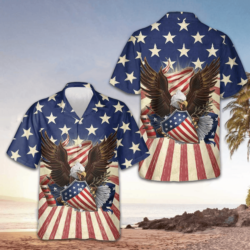 USA Eagle Defending Honor And America Hawaiian Shirt American Flag Shirt Gifts For Patriots USA Eagle Defending Honor And America Hawaiian Shirt American Flag Shirt Gifts For Patriots