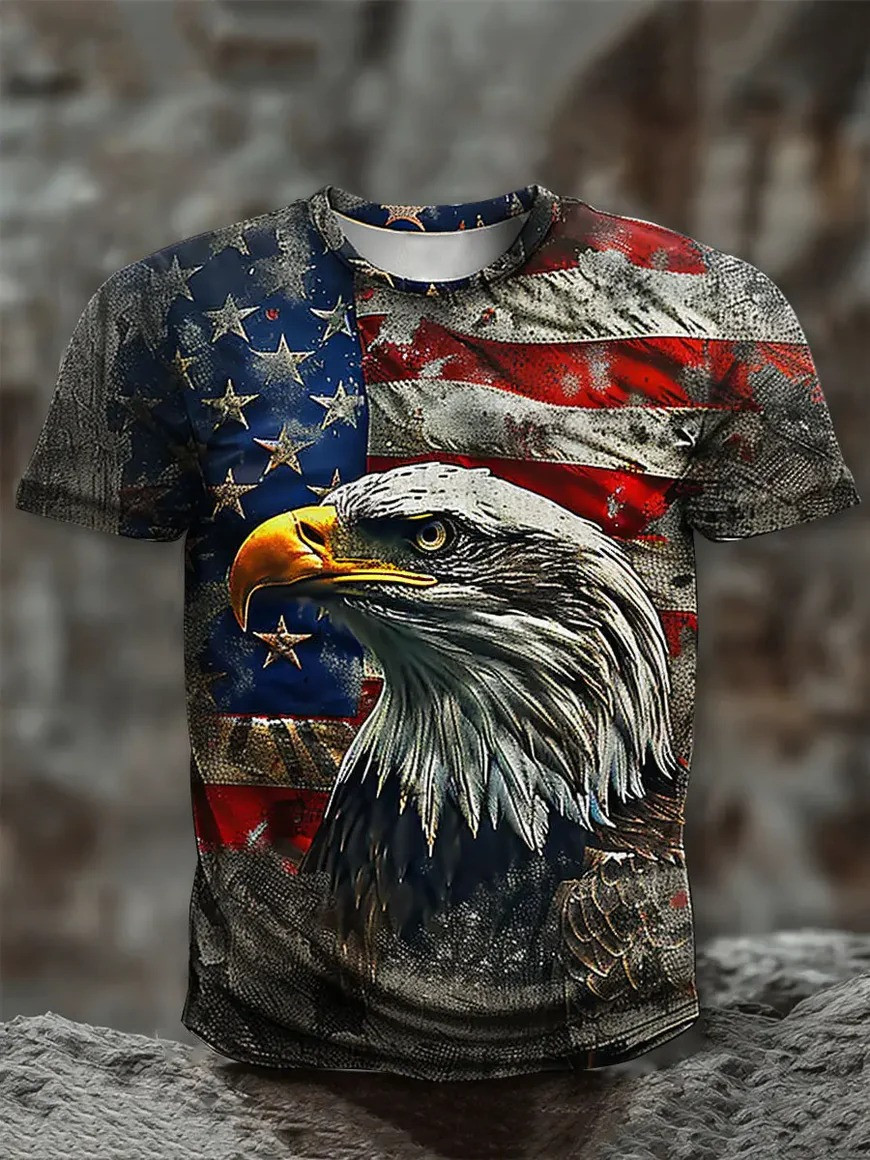 USA Eagle Flag T-Shirt Patriotic Eagle Tee American Flag Shirt Independence Day Gift