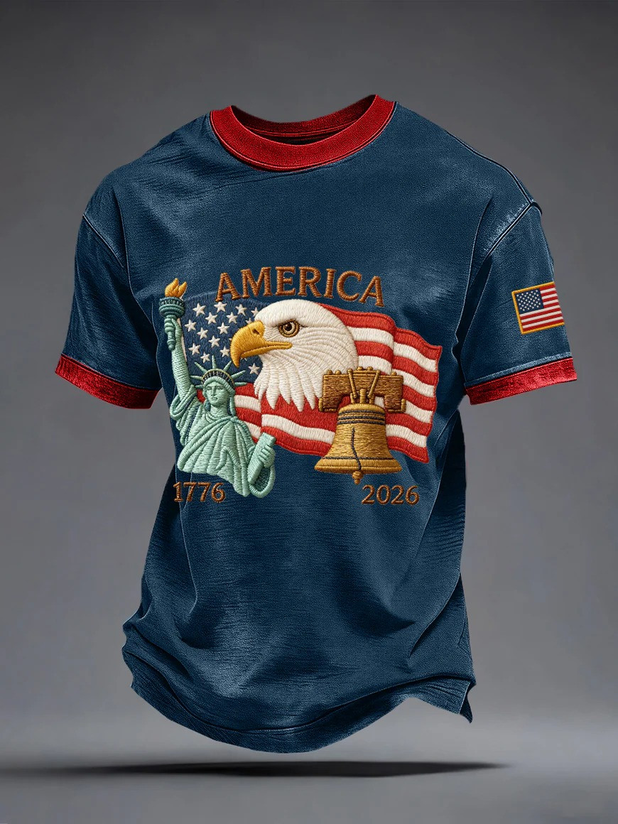 USA Eagle T-Shirt Patriotic American Flag Shirt 1776-2026 Independence Day Tee Gift for Him