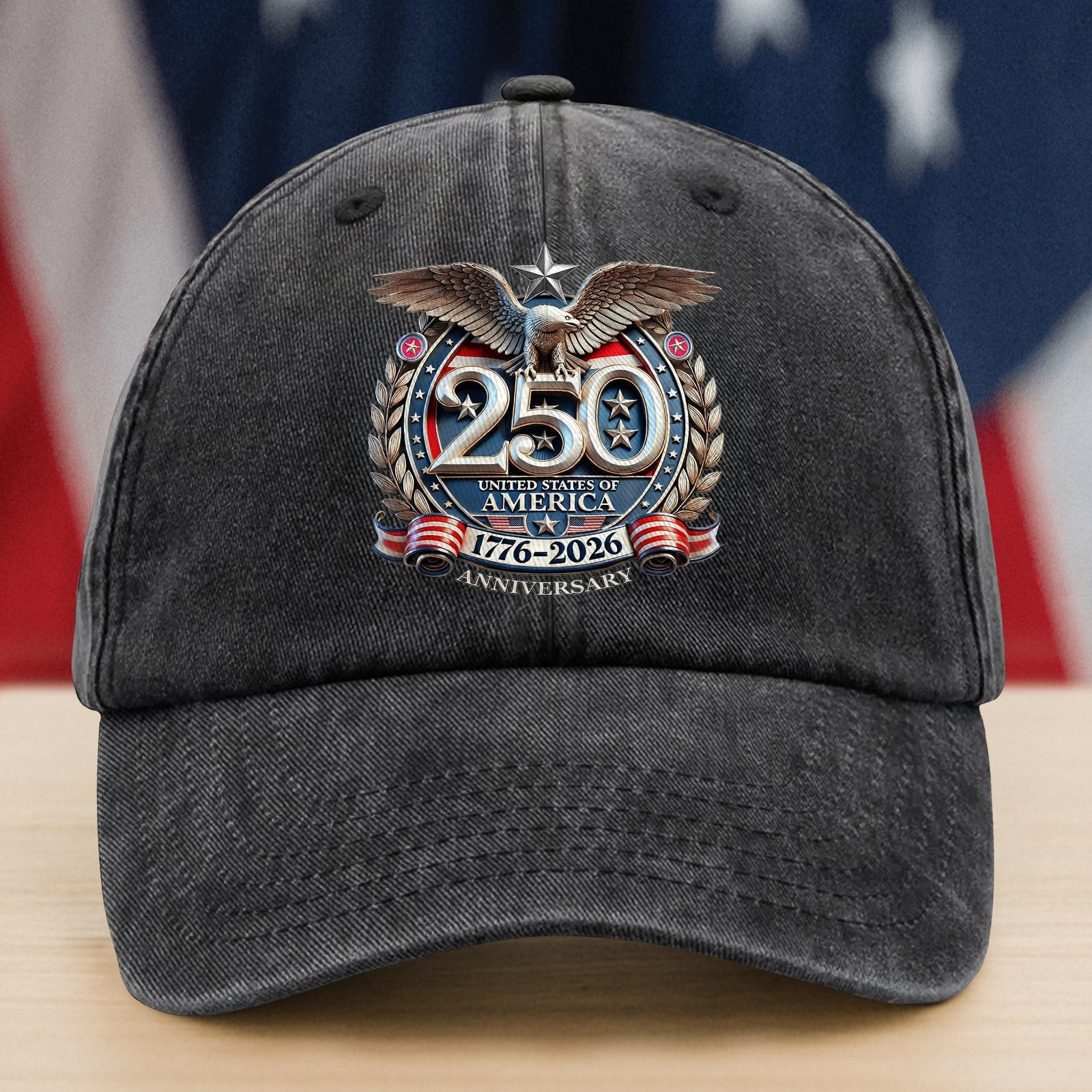 Usa Eagles 250th Anniversary Semiquincentennial 1776-2026 Washed Denim Baseball Cap America 250 Merchandise Patriotic Gift Ideas