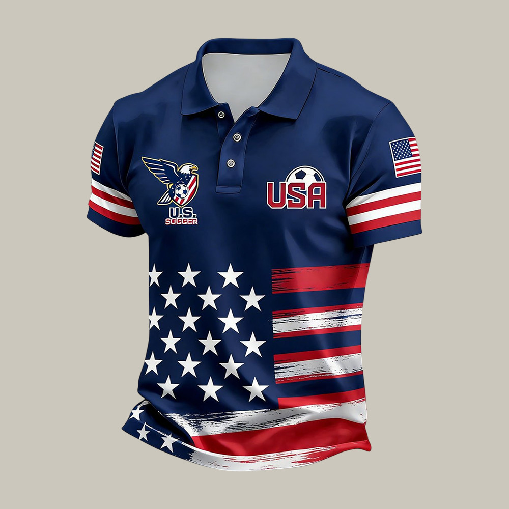 USA FIFA World Cup 2026 Eagle Polo Shirt American Flag Soccer Clothes Best Fan Gear