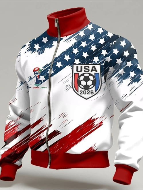 USA FIFA World Cup 2026 Zip Jacket Canada Mexico Soccer Fan Gear Best Gift For Men