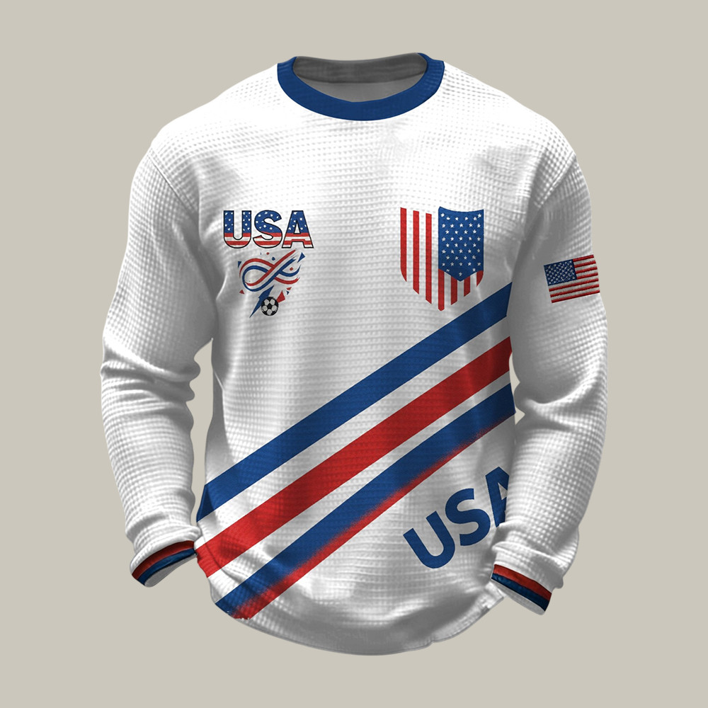 USA FIFA World Cup Team Long Sleeve Shirt American Football Supporter Apparel Fan Gear