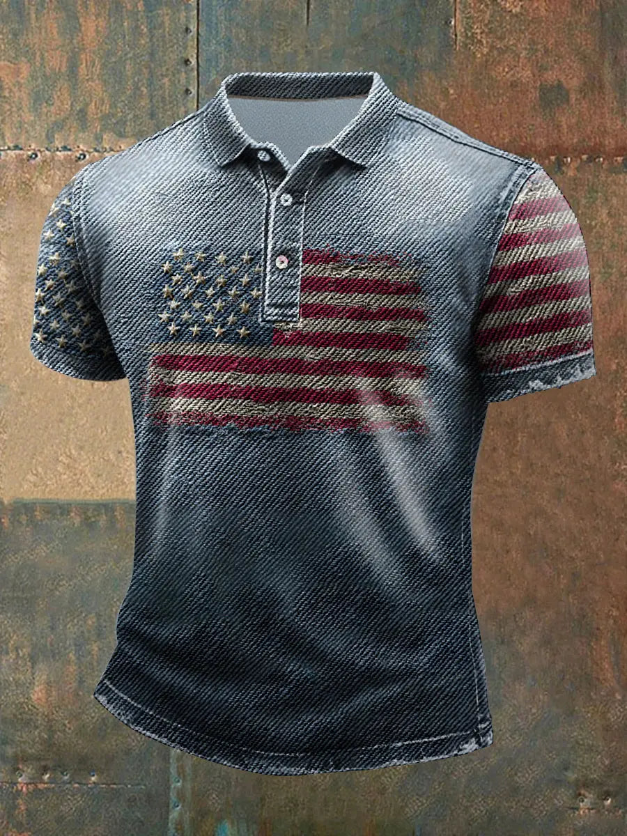USA Flag 1776 Polo Shirt Patriotic Gift for American Pride Supporters Casual Wear