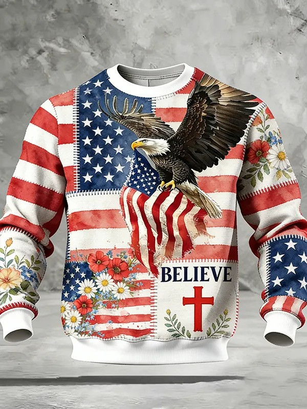 USA Flag Eagle Sweatshirt 250th Anniversary USA Flag Clothes 4th Of July Shirt Patriotic Gift