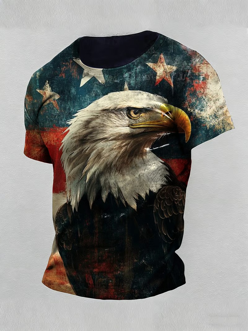 USA Flag Eagle T-Shirt Patriotic 250th Anniversary American Eagle Shirt Independence Day Gift