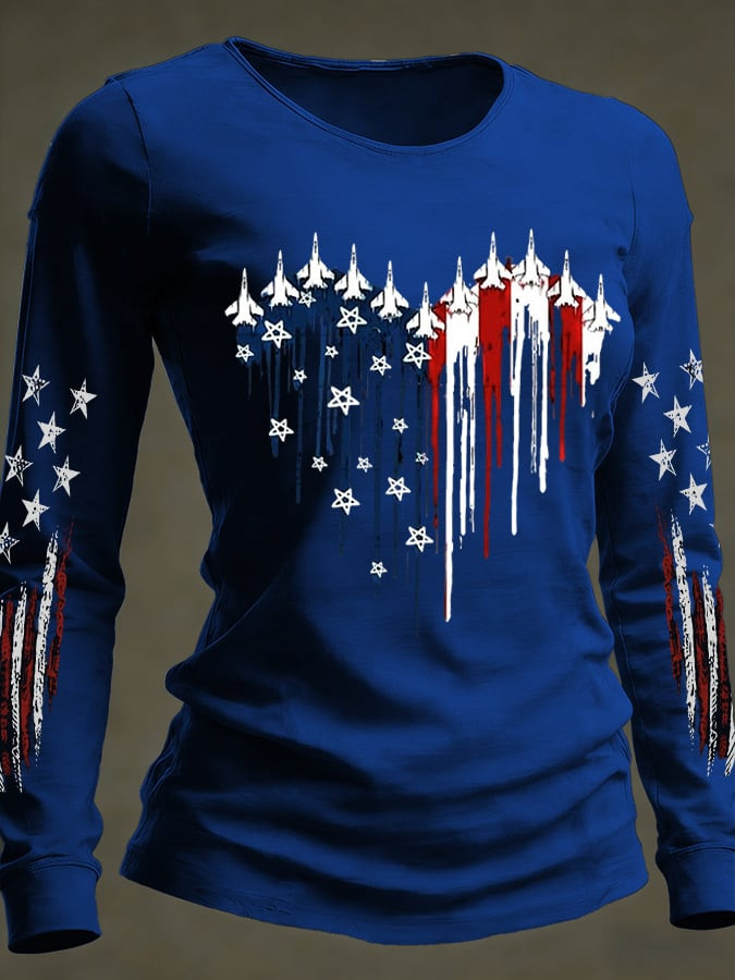 USA Flag Heart Long Sleeve T-Shirt America 250Th Anniversary 4Th Of July Apparel Gifts For Her