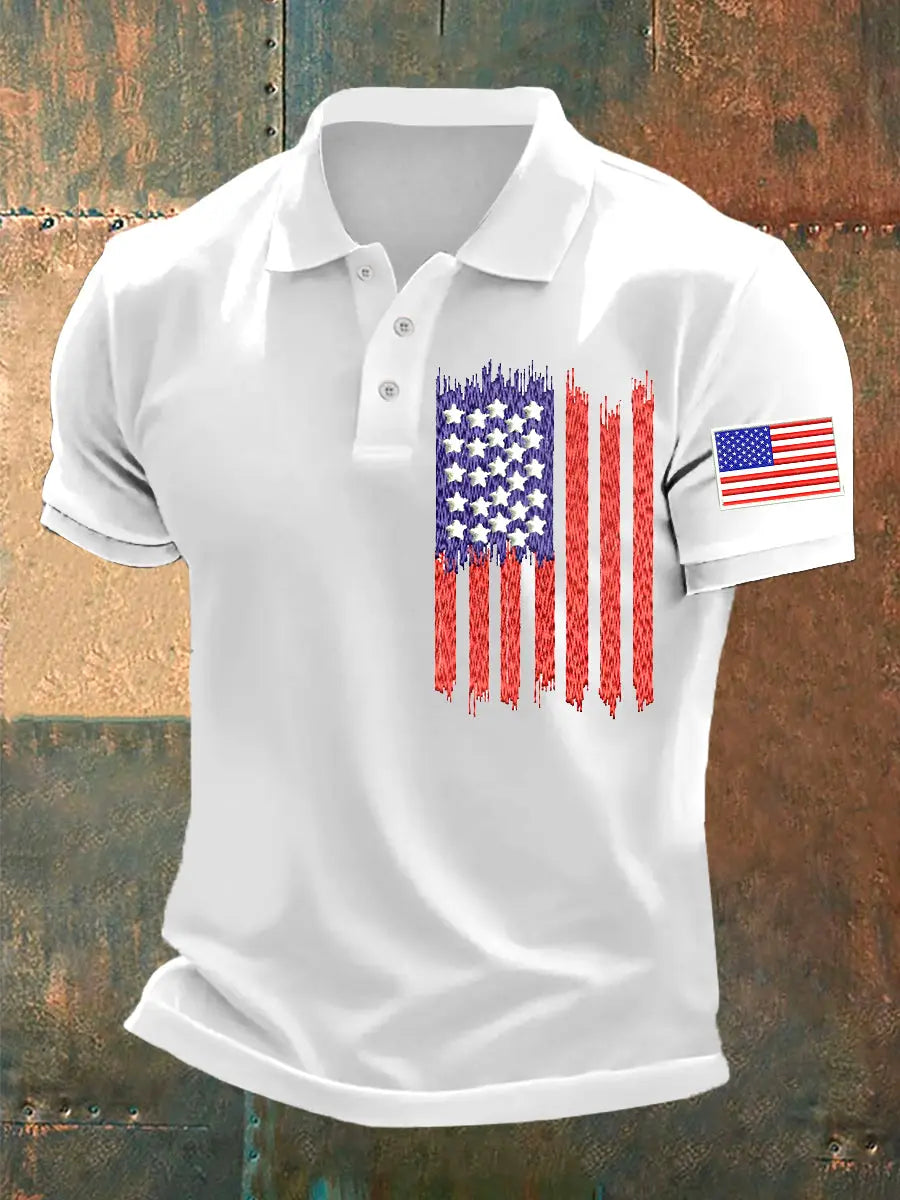 USA Flag Polo Shirt Patriotic Gift for Independence Day Fans American Pride Apparel