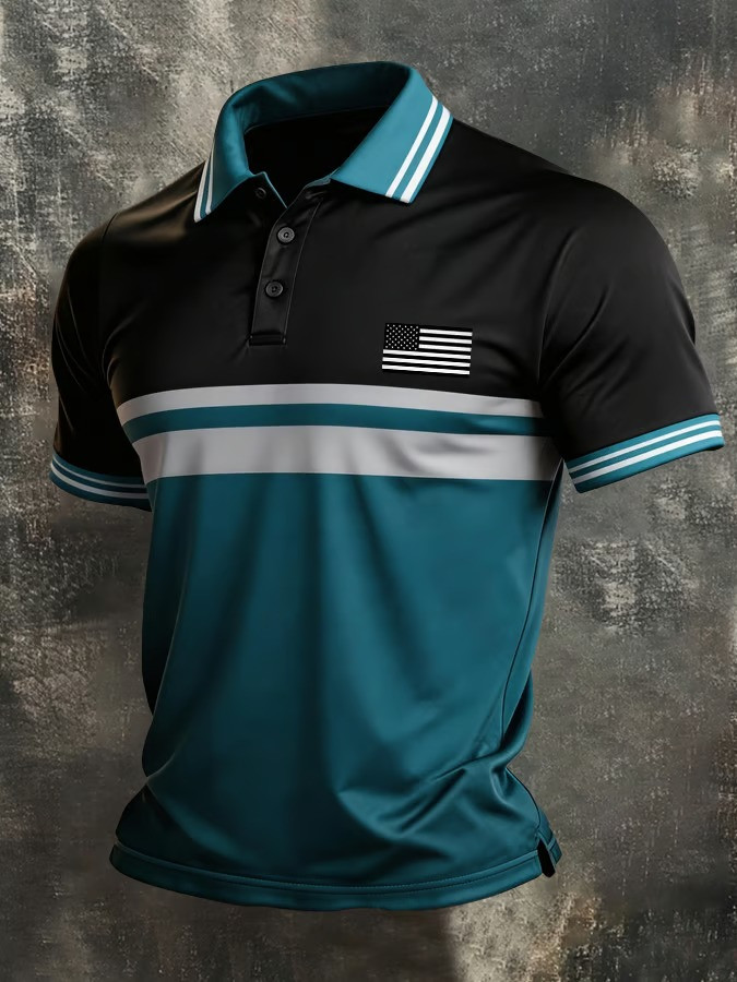 USA Flag Polo Shirt USA Flag Clothes Patriotic Independence Day Shirt Gift For Dad