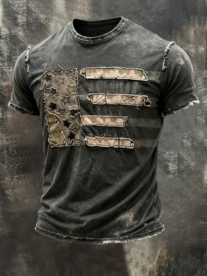 USA Flag T-Shirt Military Inspired USA Flag Clothing Patriotic American Shirt Gift ForDad