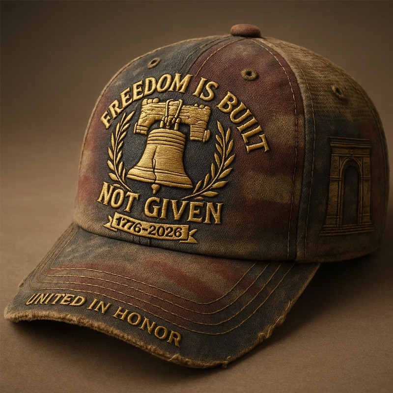 USA Freedom Is Built Not Given 1776 2026 Hat 250Th Anniversary Cap Gifts For Father