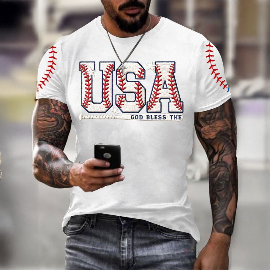 USA God Bless The America T-Shirt 2026 World Baseball Classic Clothes Present For Baseballers