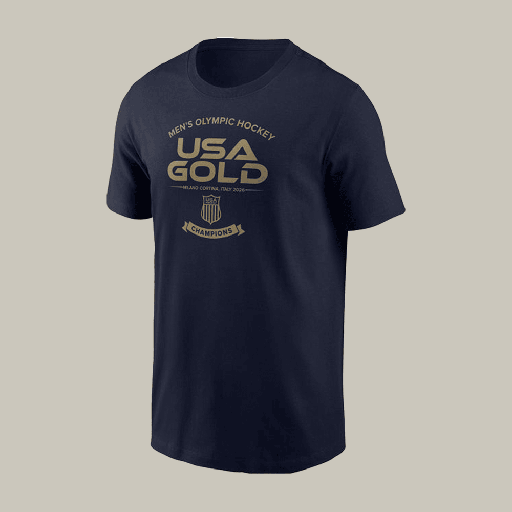 USA Gold Men's Olympic Hockey Team Championship T-Shirt Milano Cortina 2026 Clothes