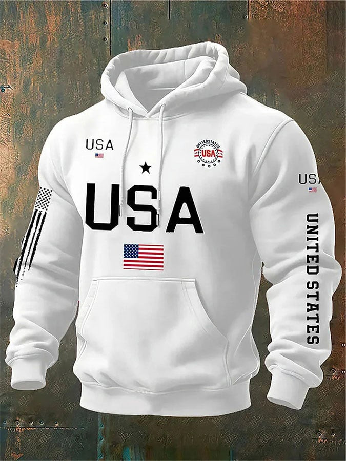 USA Graphic Hoodie United States Patriotic Hoodies For Men Unique 4Th Of July Gifts