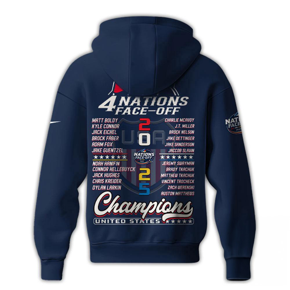 USA Hockey 2025 4 Nations Face-Off Champions New Hoodie Presents For Hockey Lovers