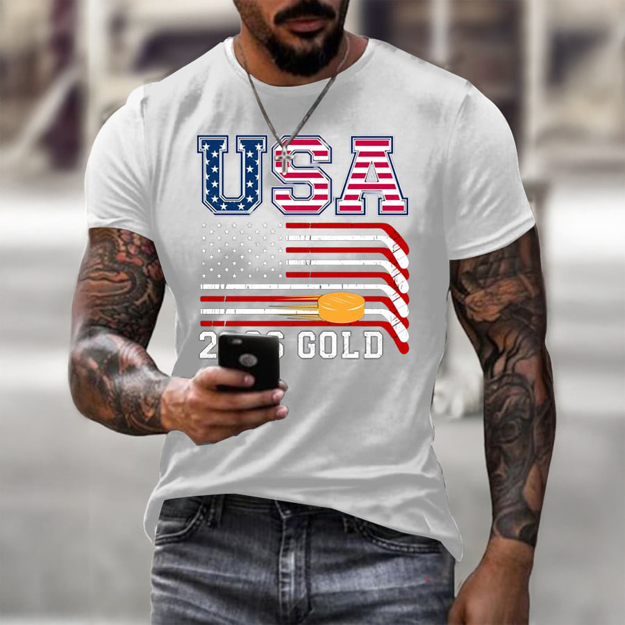 USA Hockey 2026 Gold Medal T-Shirt USA Hockey Gold Shirt Father's Day Gift Idea