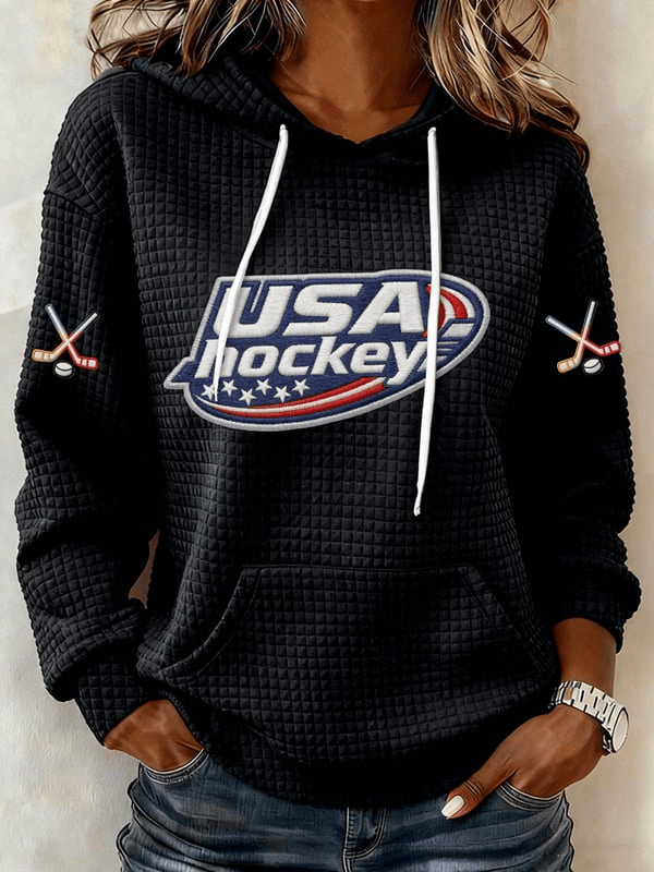 USA Hockey 2026 Winter Olympics Hoodie Women's Game Day Clothes Gifts For Ice Hockey Fans