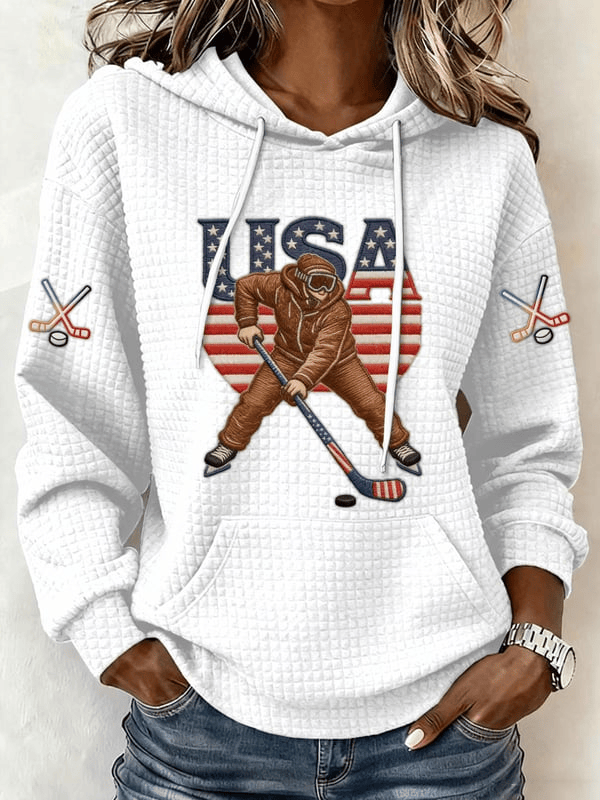 USA Hockey 2026 Winter Olympics Hoodie Women's Game Day Clothes Ice Hockey Fan Gifts