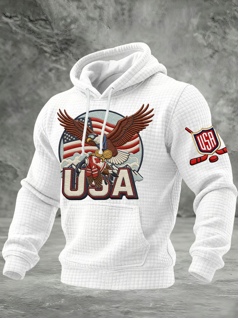 USA Hockey Bald Eagle Hoodie Fan Gear 2026 Team USA Patriotic Best Gift For Hockey Supporters