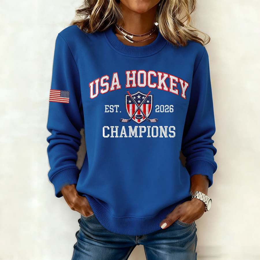 USA Hockey Champions 2026 Sweatshirt Game Day Clothing Hockey Lover Present