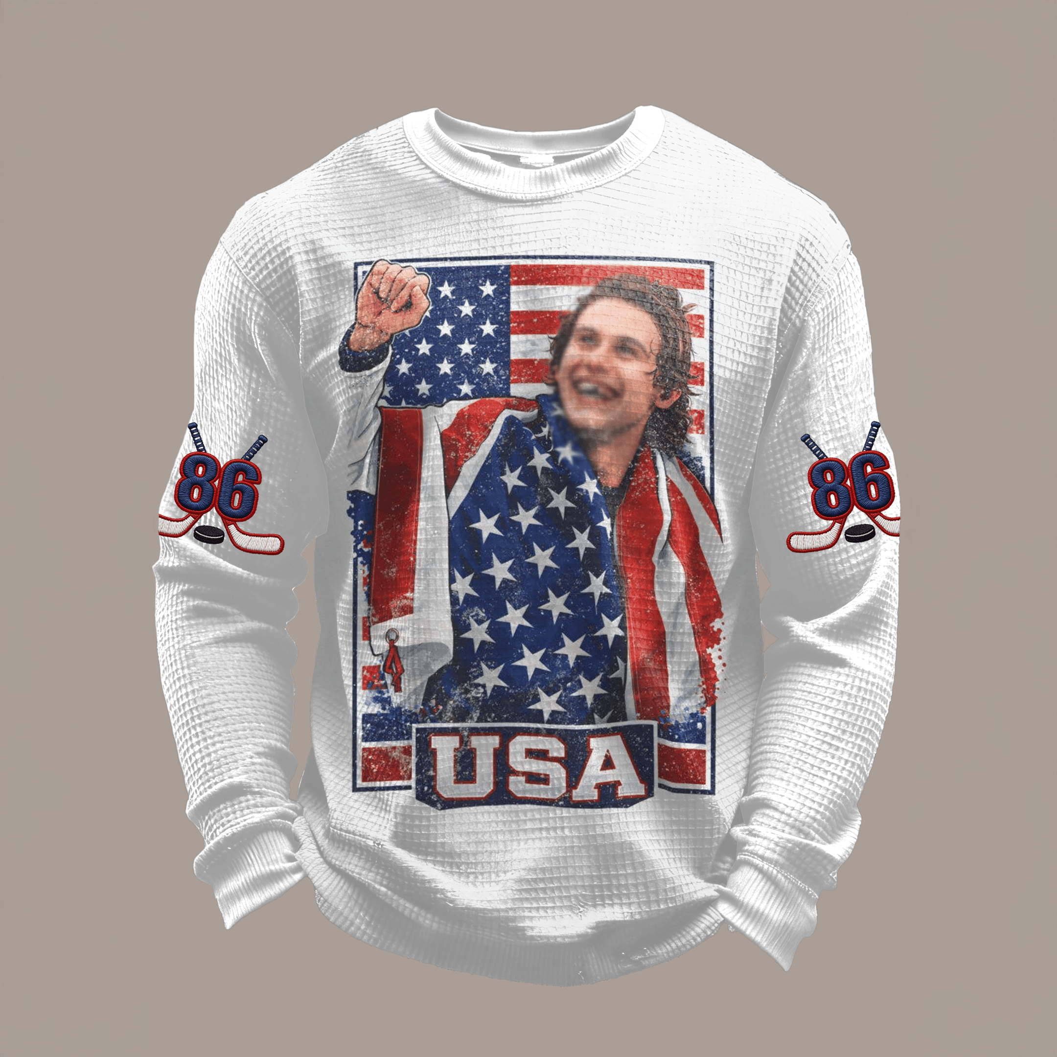 USA Hockey Champions Jack Hughes 86 Long Sleeve Shirt USA Hockey Gold Medal Apparel