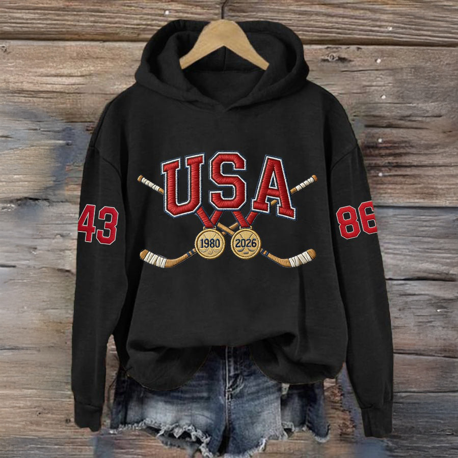USA Hockey Gold 86 43 Hoodie USA Hockey Gold Merch Fans Gift For Girlfriend