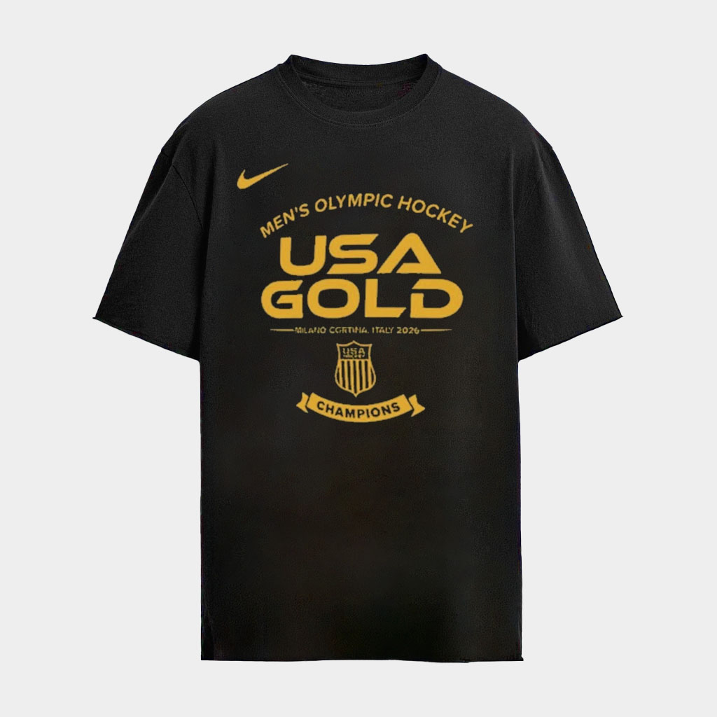 USA Hockey Gold Medal Merch Team USA 2026 Olympic Men's Hockey Champions T-Shirt Milano Cortina